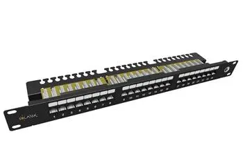 Panou patch Solarix SX24L-6-UTP-BK-N Cat6 24 porturi 1U negru