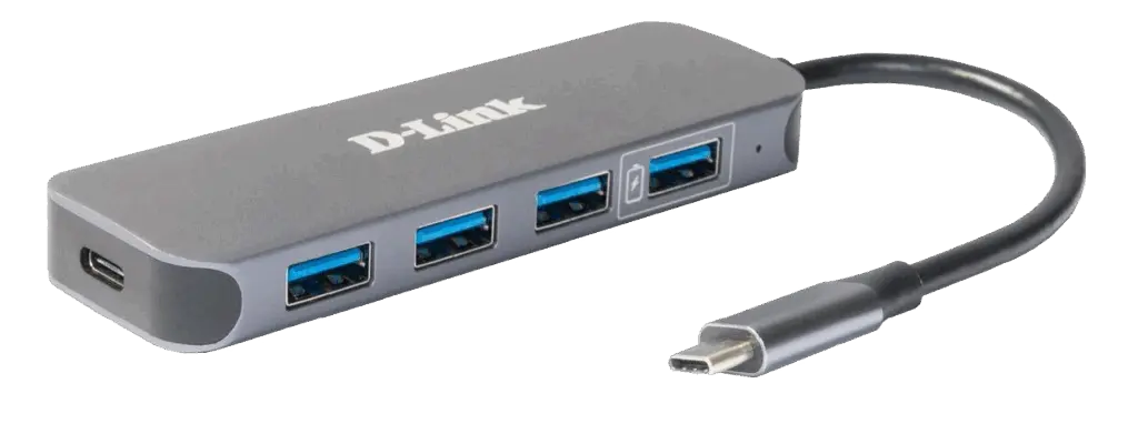 Hub USB D-Link DUB-2340 USB-C 4 porturi metalic argintiu