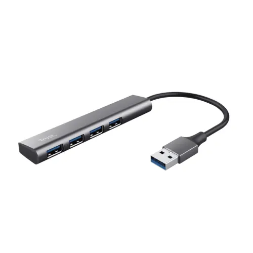 Hub USB Trust Halyx 4 porturi USB-A 5 Gbps, aluminiu