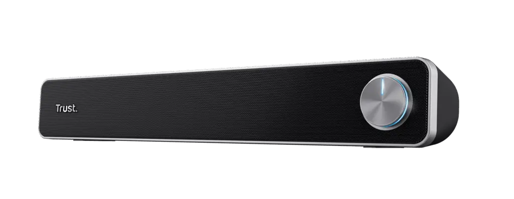 Soundbar PC Trust Arys 12W, grilă metalică, negru