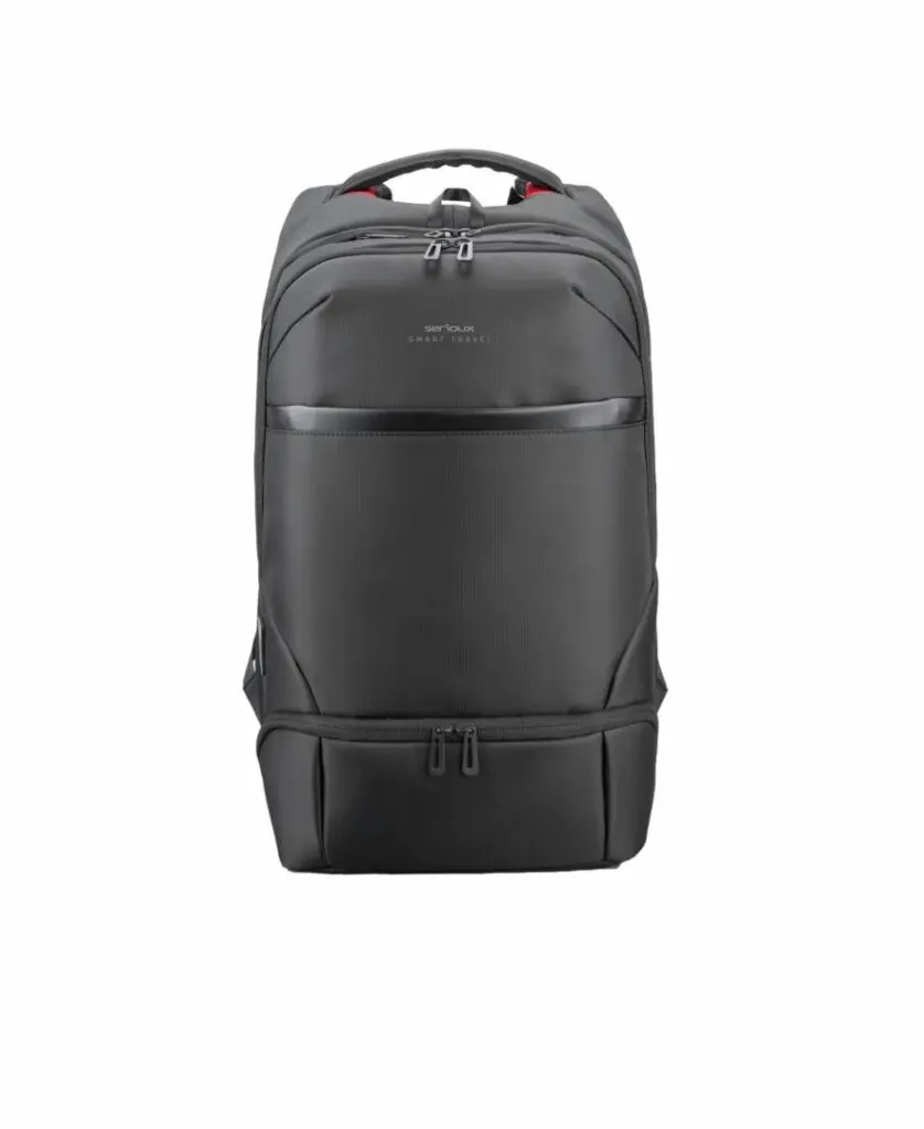 Rucsac laptop Serioux Smart Travel ST9588, rezistent la apa, port USB, 15.6″, Negru
