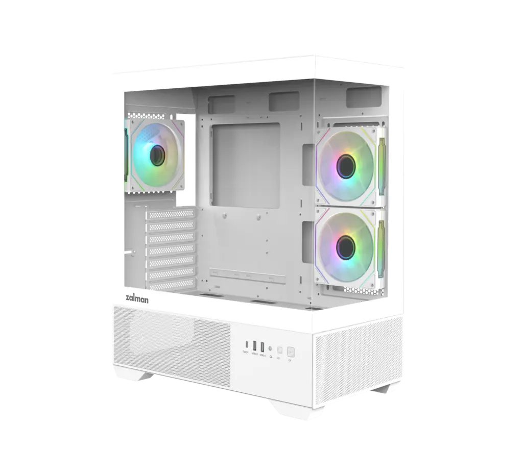 Carcasa ATX Semi-tower Zalman CHRONIX WHITE, alb, 215x215x610mm, 7 sloturi de expansiune, fara sursa de alimentare