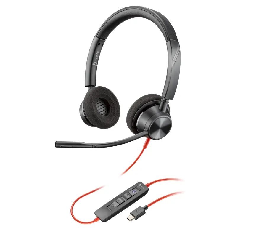 Căști Poly Blackwire 3320 USB-C/A Negru