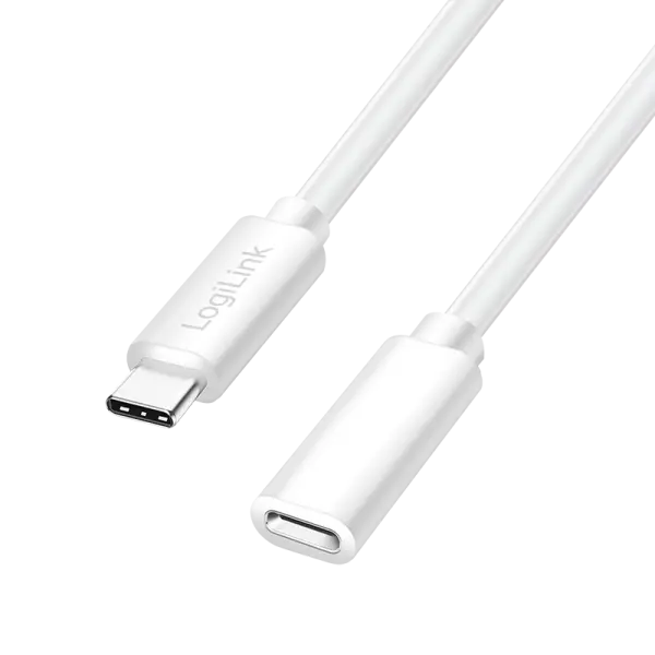 Cablu Logilink CU0220 USB-C 1m prelungitor PD 100W alb