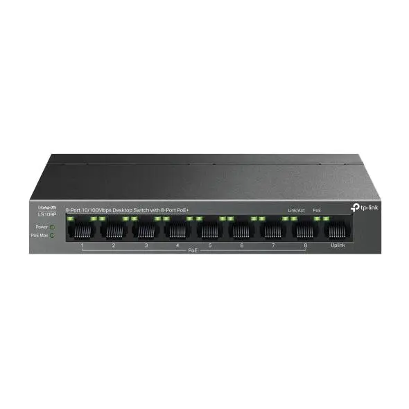 Switch TP-Link LS109P 9 porturi 10/100 Mbps 8 PoE+ desktop