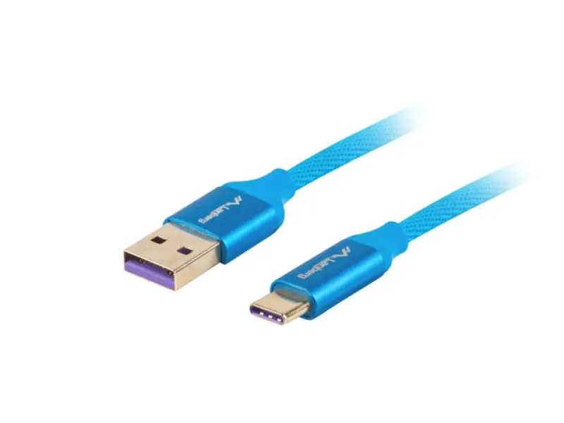 Cablu date Lanberg USB C USB A 1m albastru