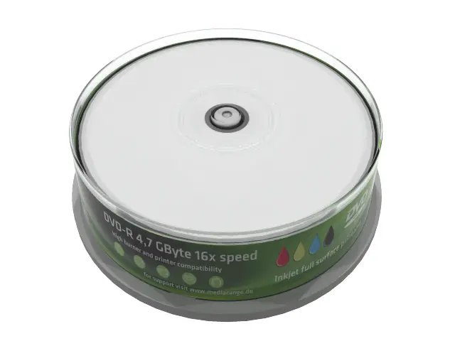 DVD-R MediaRange MR407 16x print 25 buc inkjet printable