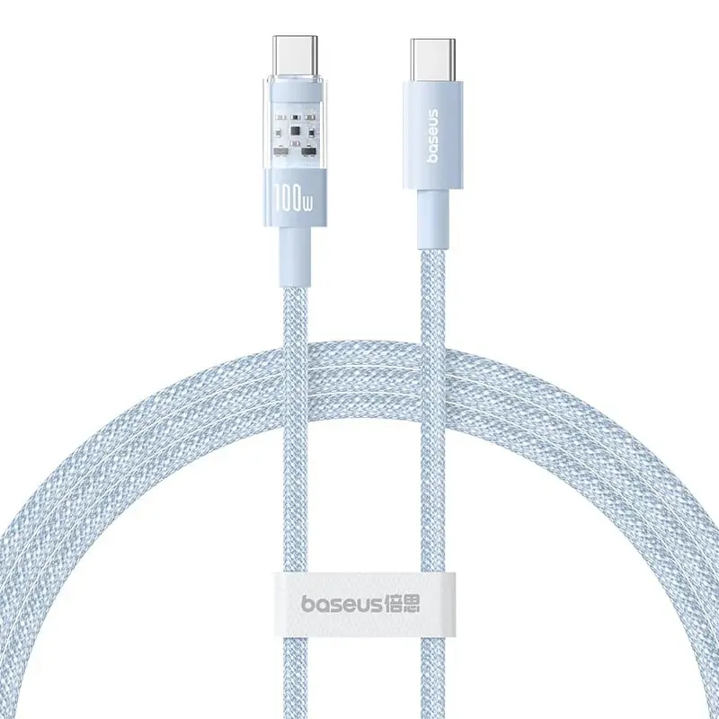 Cablu USB-C la Type-C, Super Fast Charging 100W, 2m – Baseus Gem (P10373000311-01) – Galaxy Blue