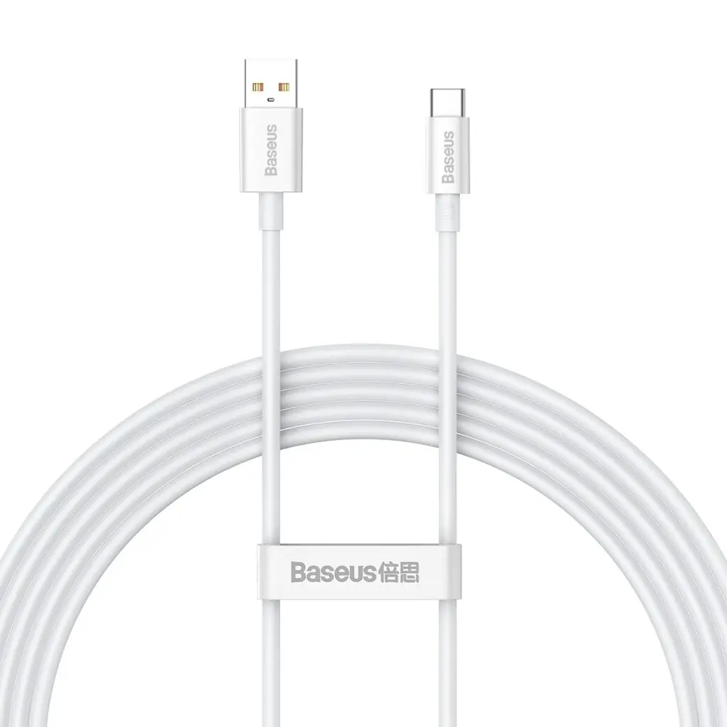 Cablu Baseus Superior USB-A USB-C 100W 2m alb
