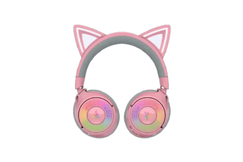 Casti Gaming Wireless Razer Kraken Kitty V3 Pro, 2.4G/Bluetooth/USB, Over-Ear, Chroma RGB, Microfon HyperClear Super Wideband Roz