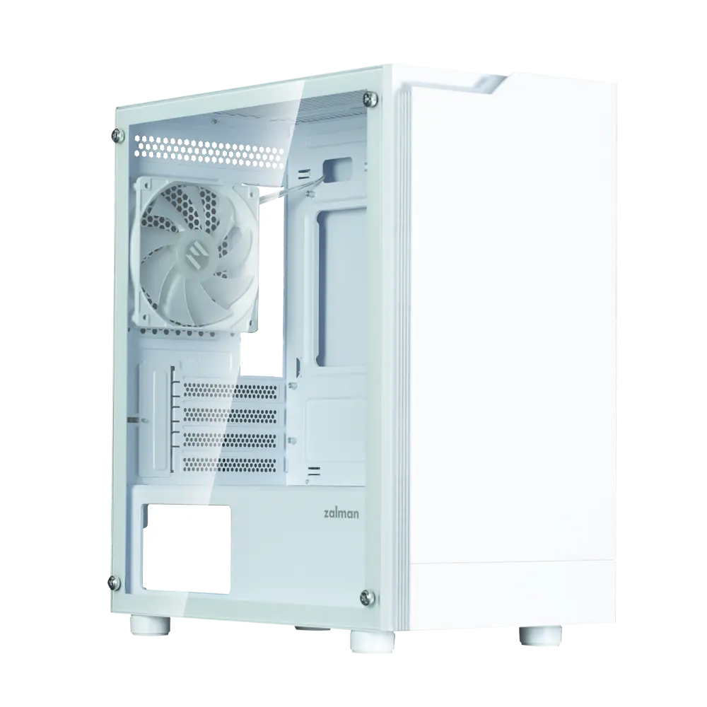 Carcasa Zalman T4 Plus RGB, sticla securizata, alba, microATX, 385x208x425mm, 1 ventilator 12cm