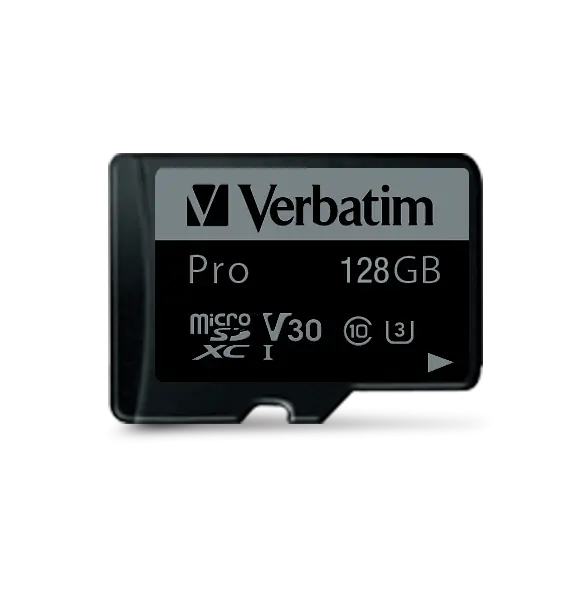 Card microSD Verbatim Pro 128GB 4K U3 cu adaptor
