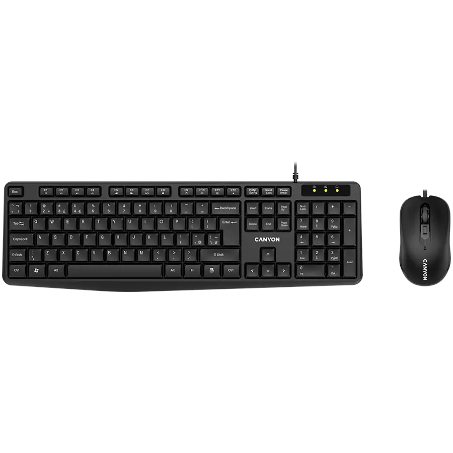 Set tastatură și mouse Canyon SET-1 cu fir negru