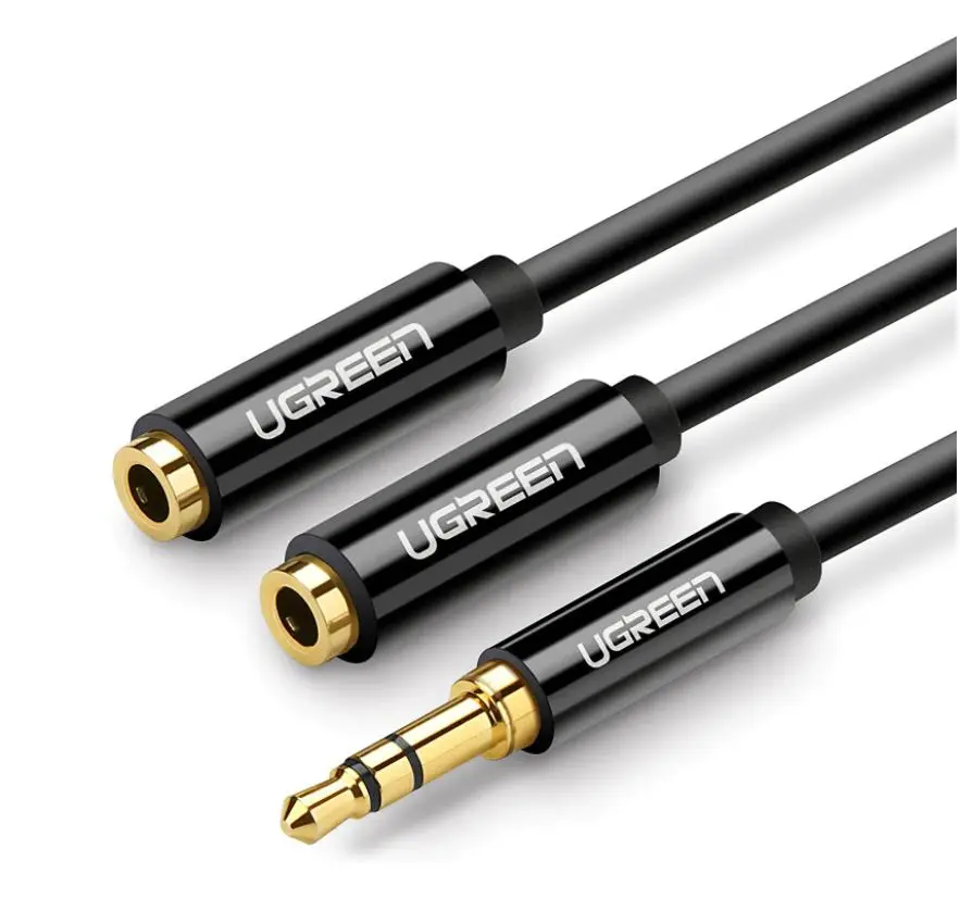 Adaptor audio UGREEN 20816 splitter dual negru 0.25 m