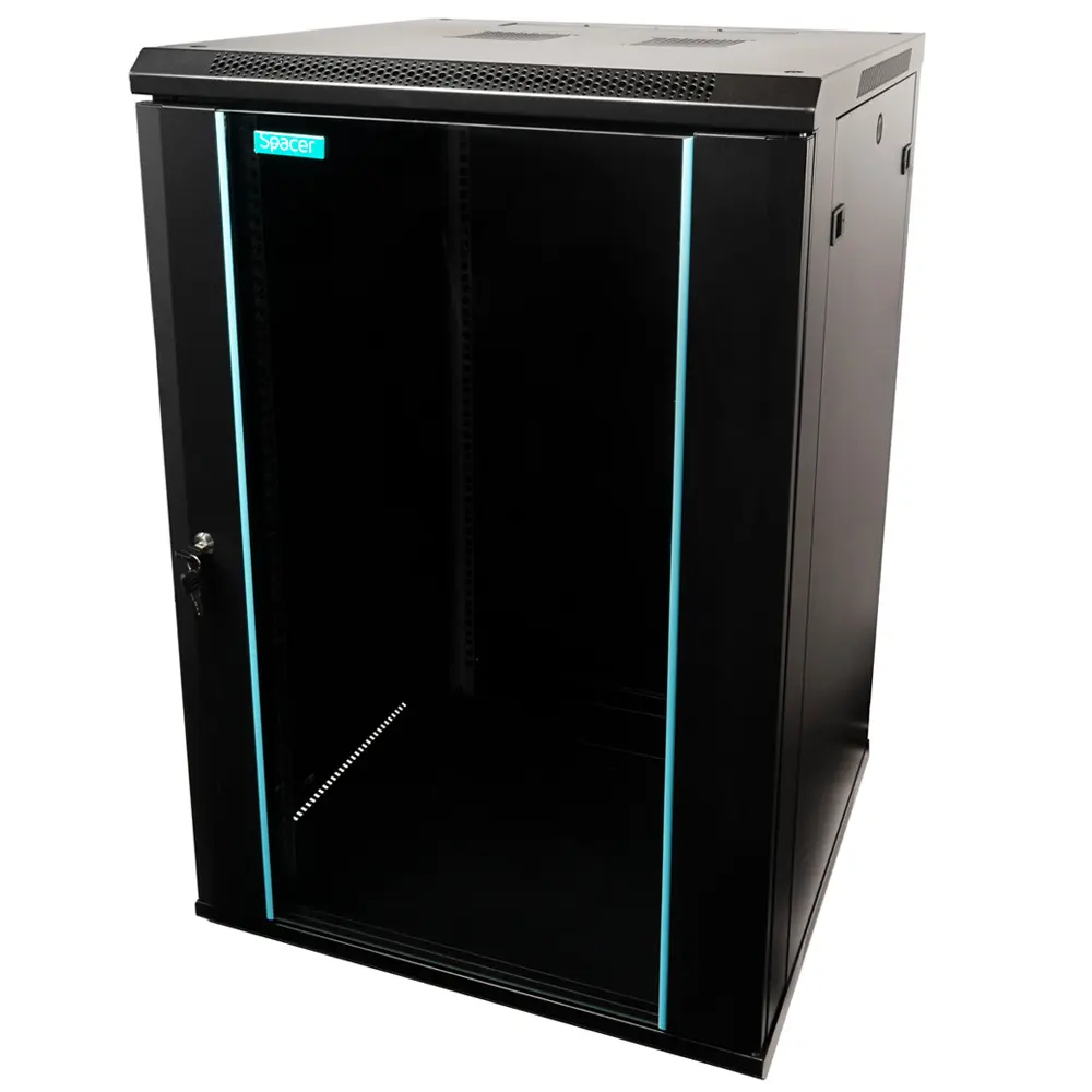 Cabinet rack Spacer 18U 600×600 perete negru