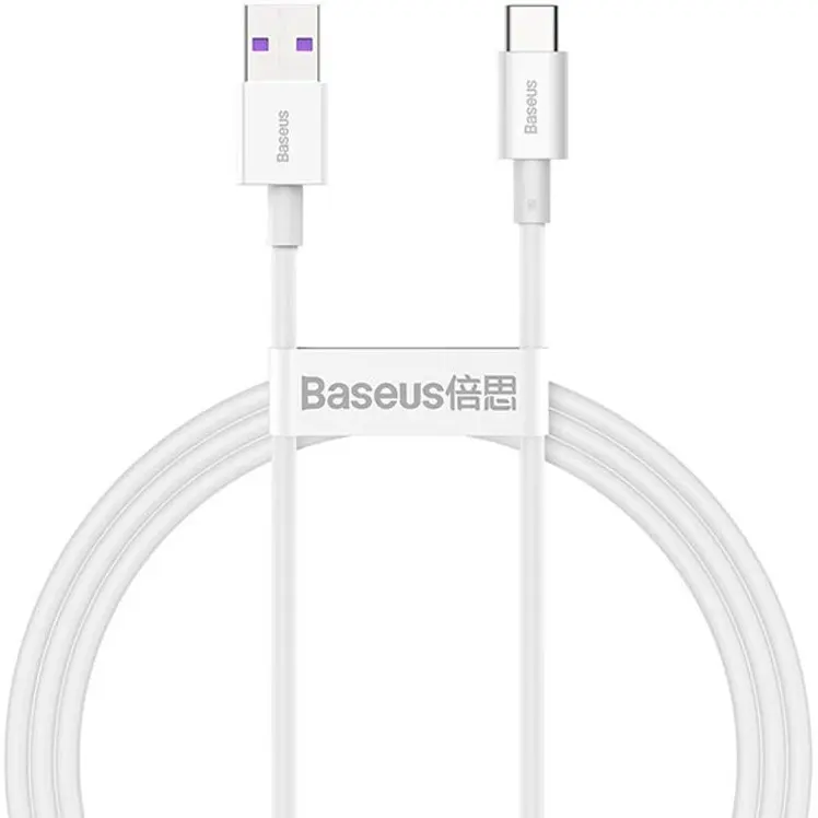 Cablu alimentare si date Baseus Pudding, Fast Charging Data Cable pentru smartphone, USB la USB Type-C 100W, 2m, alb