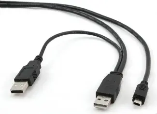Cablu Mini USB dual Gembird CCP-USB22-AM5P-3 negru 0,9 m