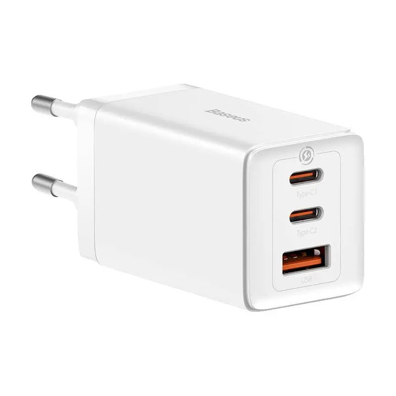 Încărcător Baseus GaN5 Pro 65W 2x USB-C USB alb