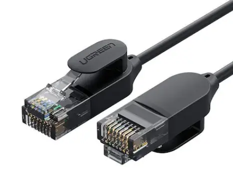 Cablu rețea Ugreen NW122 Cat6A 1m negru, UTP RJ45