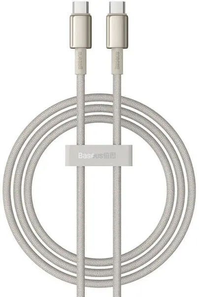 Cablu de date USB-C la USB-C Baseus Tungsten Gold, 100W, 1m, auriu