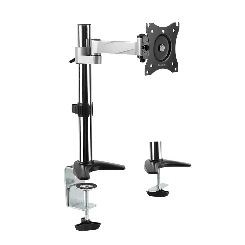 Suport birou Logilink pentru monitor 13″-27″, 246mm, Argintiu