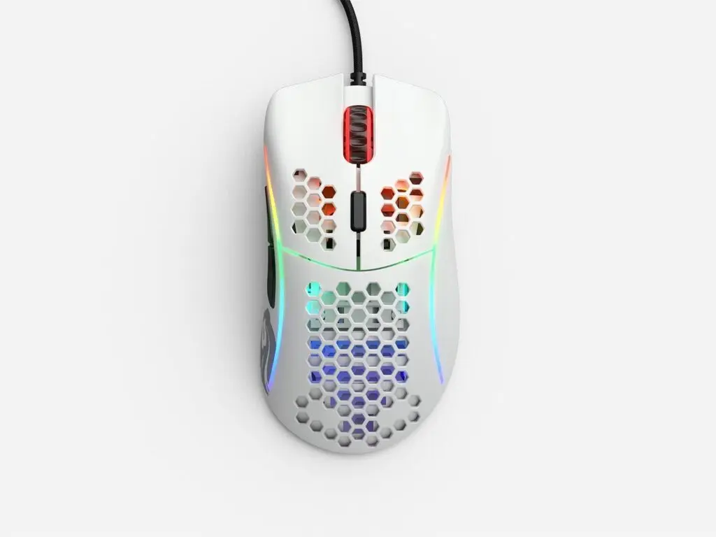 Mouse gaming Glorious Model D, 68 g, alb mat, 12000 DPI