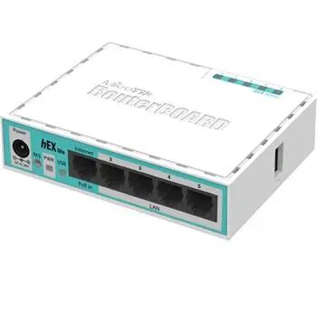 Router Ethernet, MikroTik, SOHO, 5×10/100 Mbps, PoE in, alb
