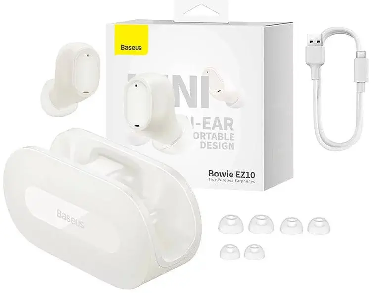 Căști Baseus Bowie EZ10 albe wireless
