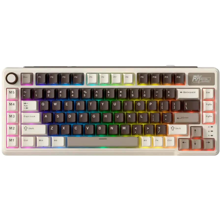 Tastatură gaming Royal Kludge RK-L75 Beige switch RGB tri-mode