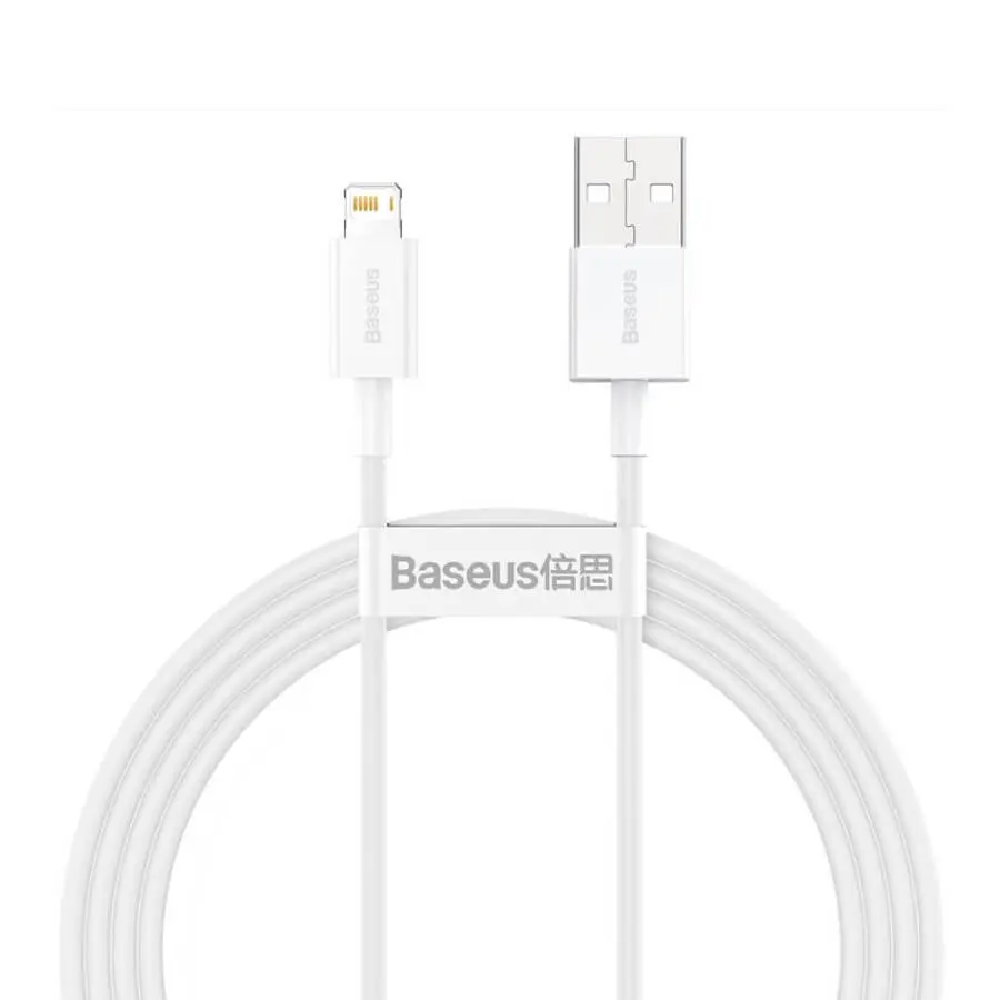 Cablu Baseus CALYS-B02 USB Lightning 1-5m 2-4A alb
