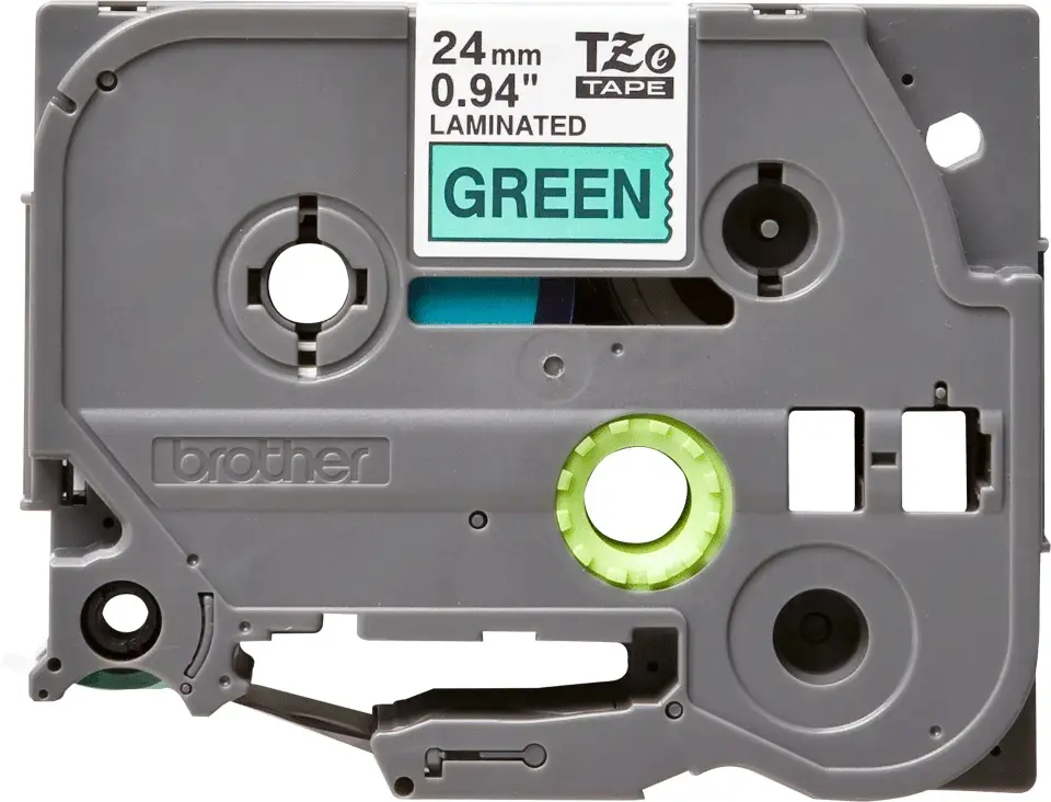 Etichete Brother TZE751 Black on Green, 24mm