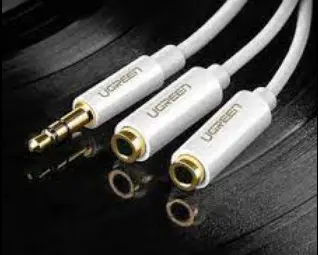 Splitter UGREEN AV123, tata mini jack 3.5 mm la 2x mama mini jack 3.5 mm, 25cm, Alb