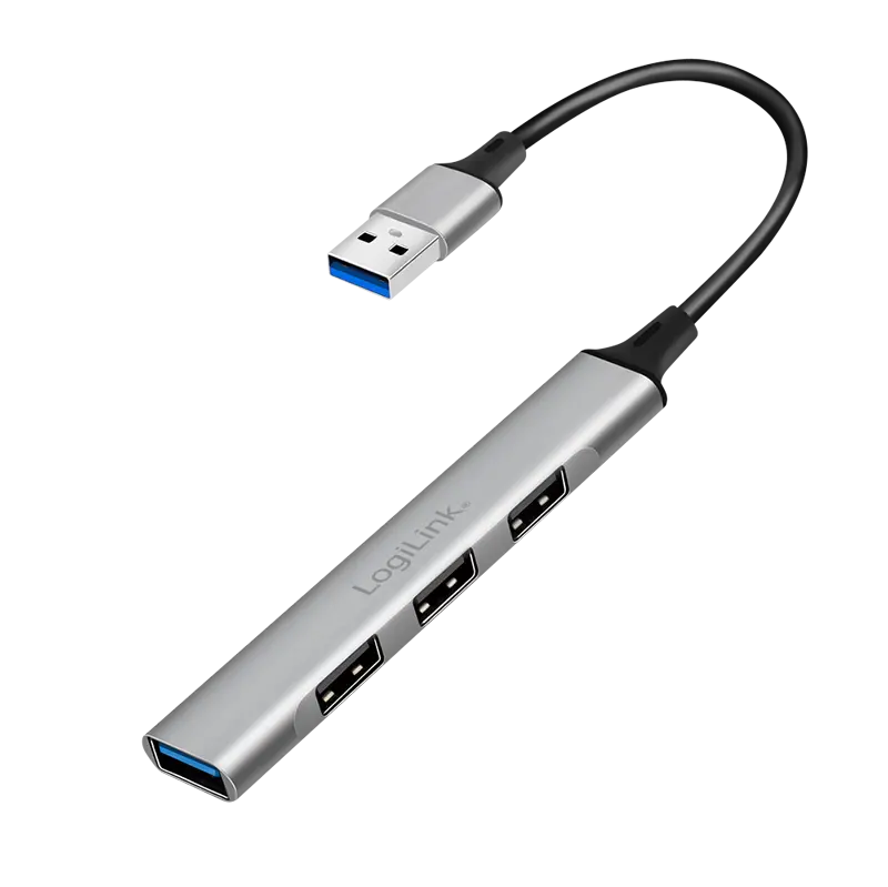 Hub USB, Logilink, Aluminiu, USB 3.0