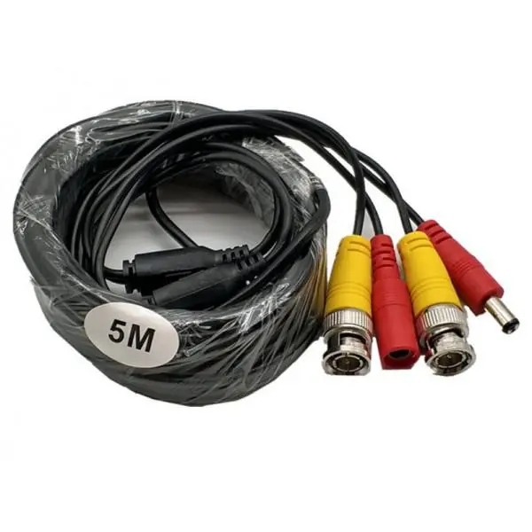 Cablu video BD-5-4K 5m BNC siamese cu alimentare