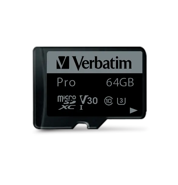 Card memorie Verbatim PRO 64GB microSDXC U3 adaptor