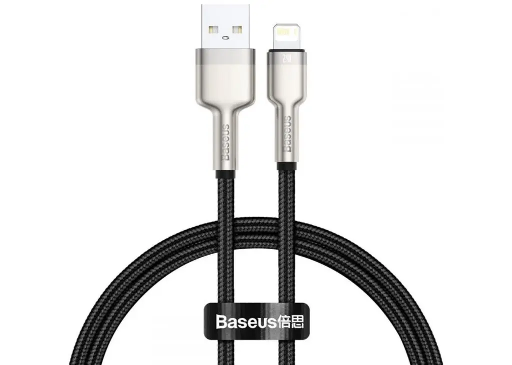 Cablu Baseus Cafule Metal USB Lightning 25cm negru CALJK-01