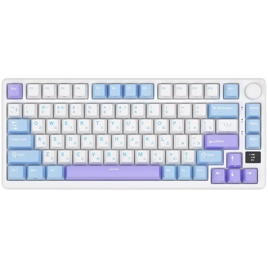Tastatură gaming Royal Kludge RK-M75 Brown Taro Milk RGB