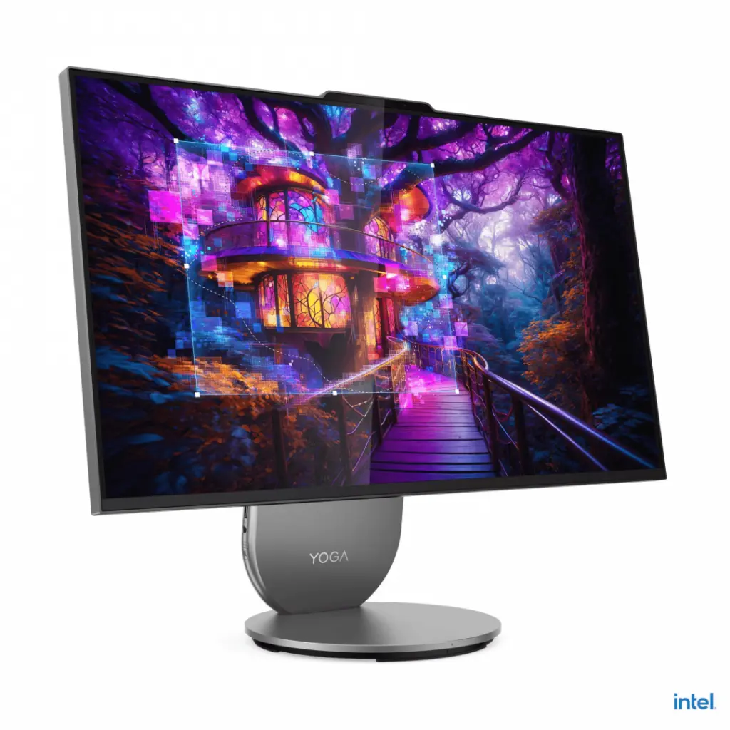 All-in-One Lenovo Yoga AIO 27IAH10 27″ QHD (2560×1440) IPS 400nits, 99% sRGB, 4 side like, 120Hz, Intel® Core Ultra 7 255H, 16C (6P + 8E + 2LPE) / 16T, Max Turbo up to 5.1GHz, 24MB, video Integrated Intel® Arc™ 140T GPU, RAM 1x 16GB Soldered