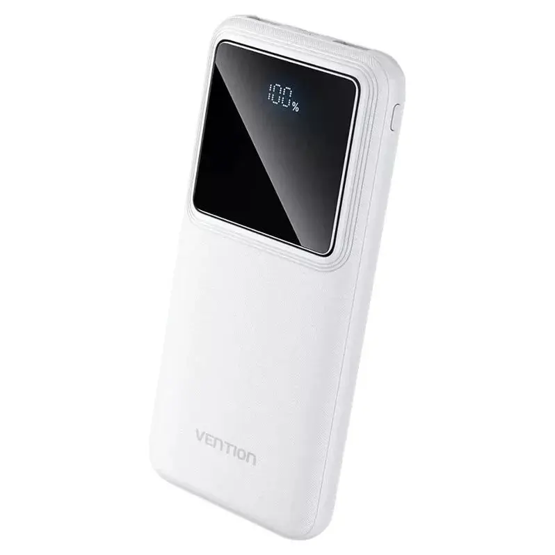 Acumulator extern Vention 10.000 mAh/37Wh, 22.5W , 2 x USB, 1 x USB Type-C, 1 x Micro USB, digital display pt. status baterie, max. 3A, Alb