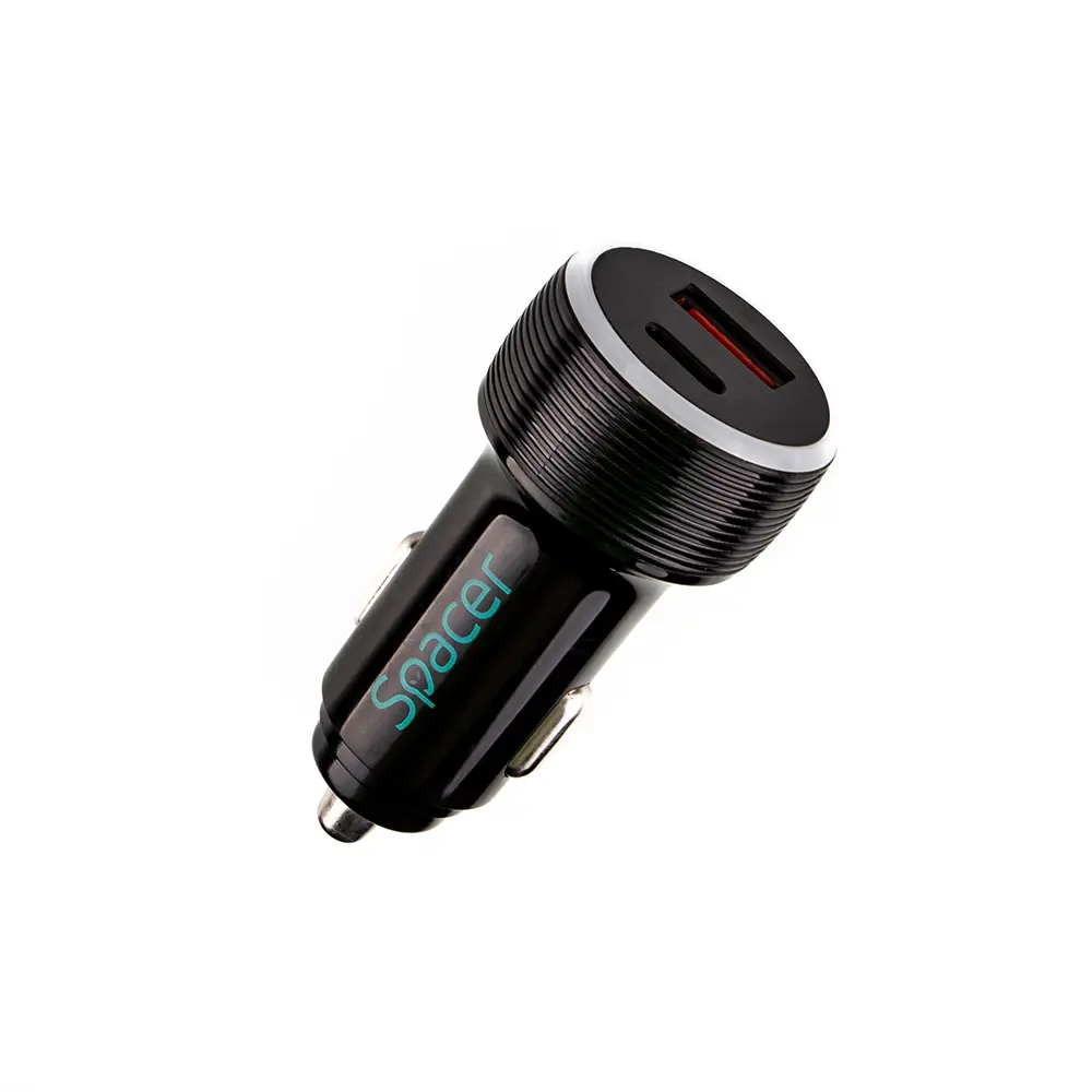 Alimentator auto Spacer SPCC-DUOQ-01 17W USB și Type-C