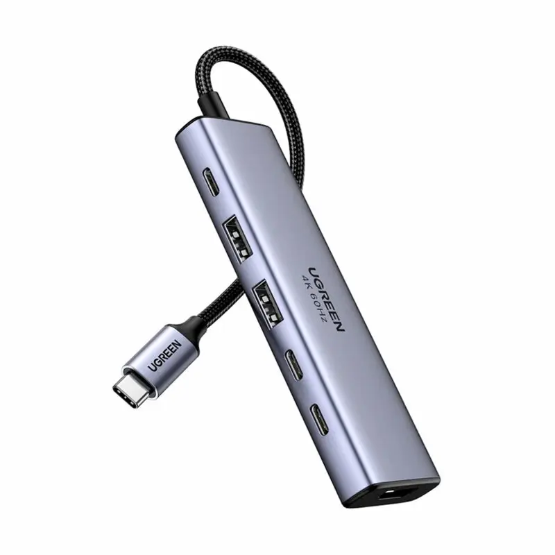 Hub USB-C UGREEN 3x Type-C 2x USB3.2 HDMI 4K@60Hz, PD100W, 115x34x13mm