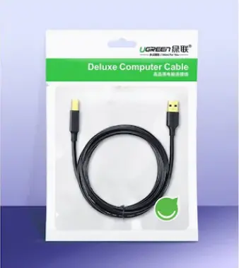 Cablu imprimantă UGREEN US135 10350 1 5 m, USB-A la USB-B, conectori auriti