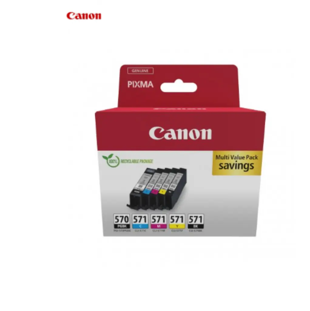 Set 5 cartuse de cerneala Canon 0372C006, original, negru/cyan/magenta/galben