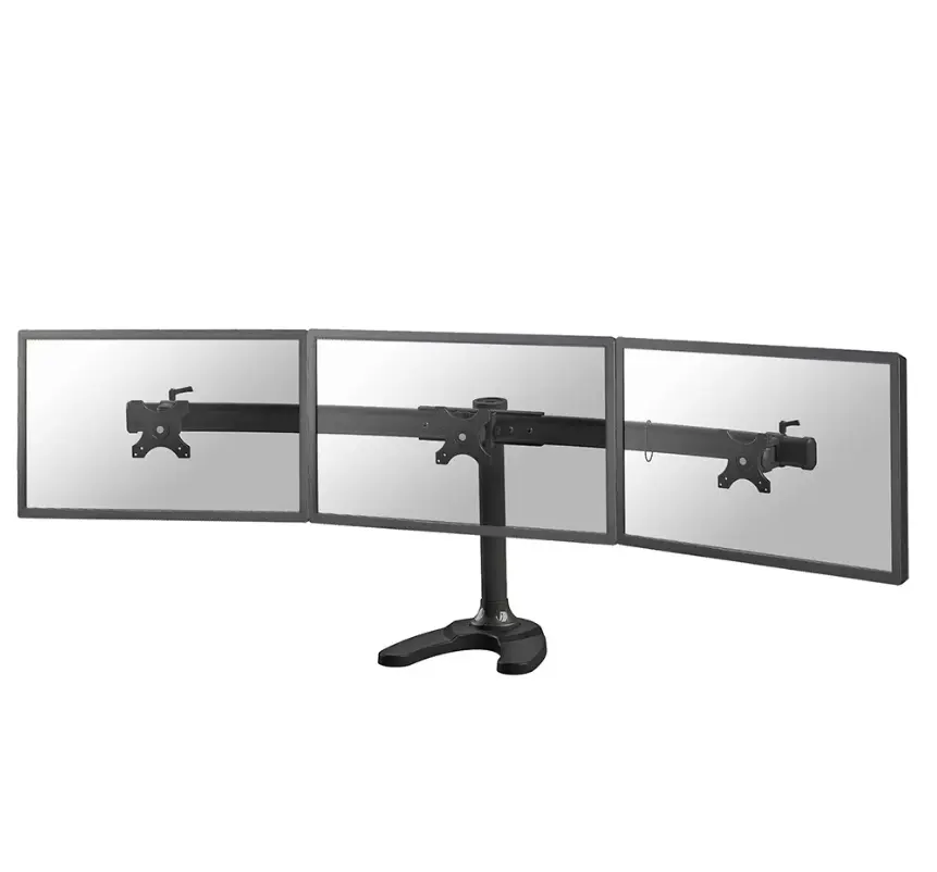 Suport de birou NewStar pentru 3 x Monitoare, diagonala 10 – 27 inch, negru