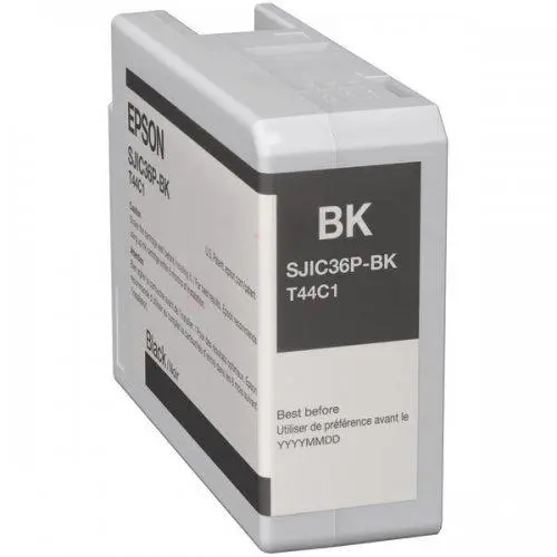 Cartus de cerneala, Epson, SJIC36P(K), Pentru imprimanta de etichete ColorWorks C6500/C6000, Negru