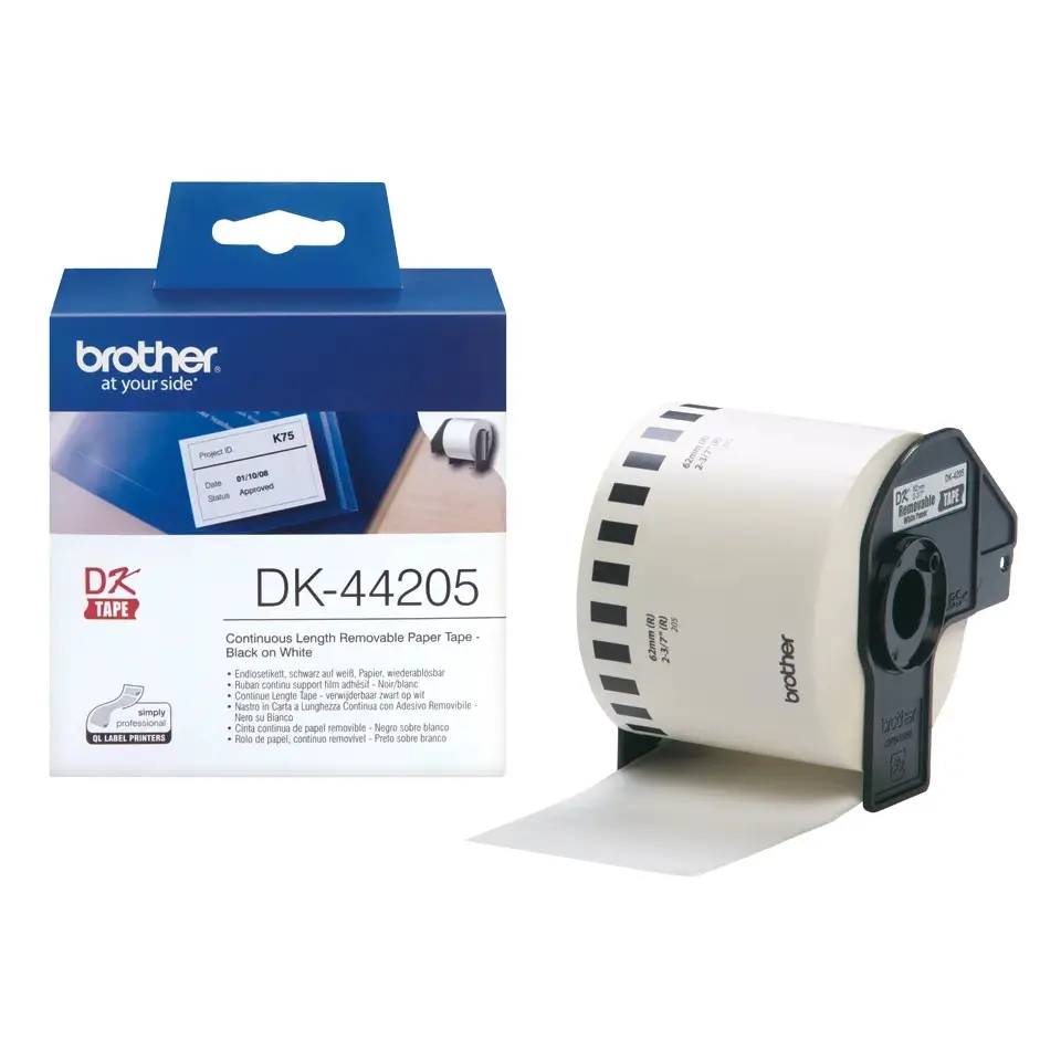 Etichete Brother DK44205 62 mm hârtie albă 30,48 m