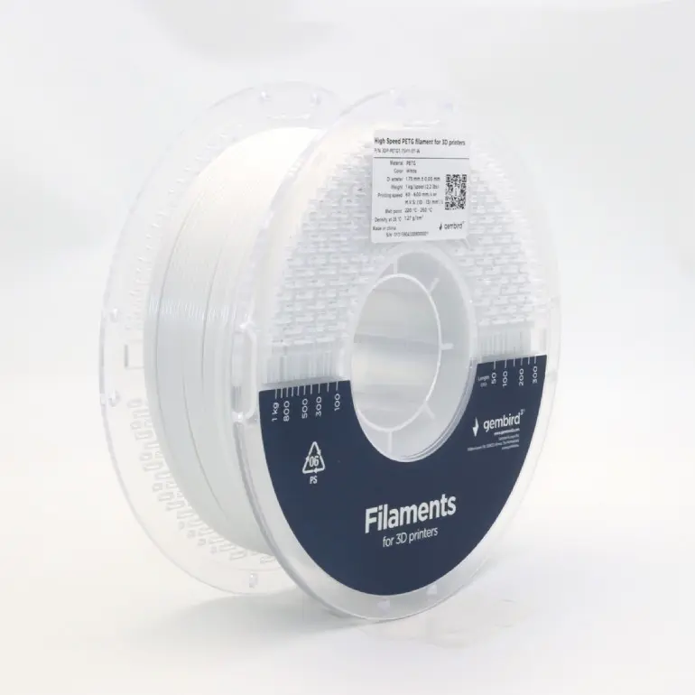 Filament PETG Gembird alb 1 kg High Speed 1.75 mm