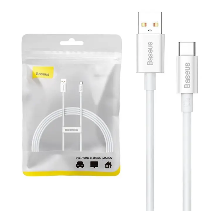 Cablu Baseus Superior USB-A USB-C 100W 1 5m alb
