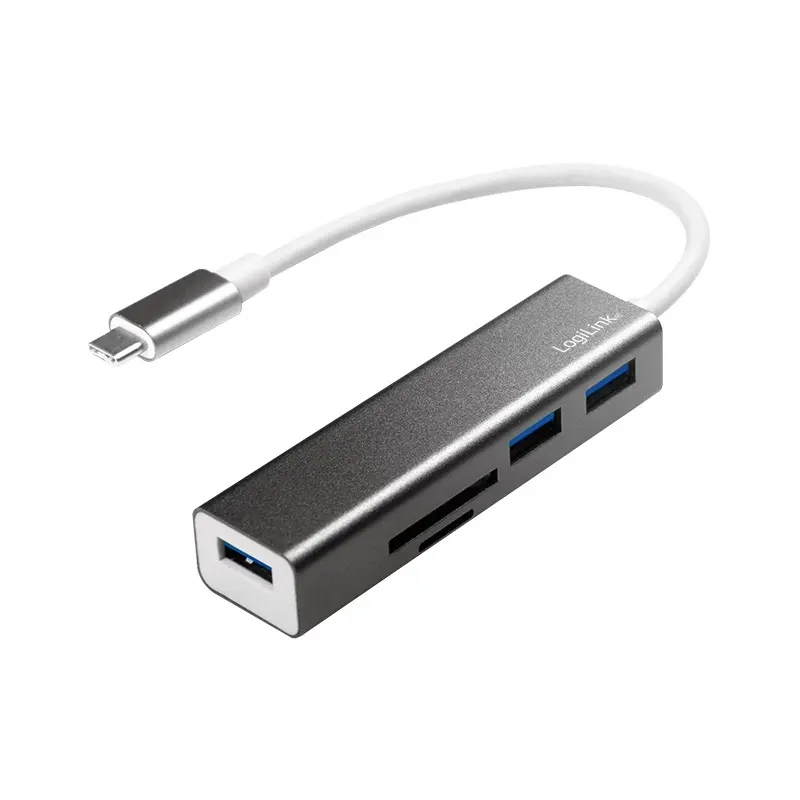 Hub USB-C LogiLink UA0305 3x USB 3.0 SD MicroSD negru
