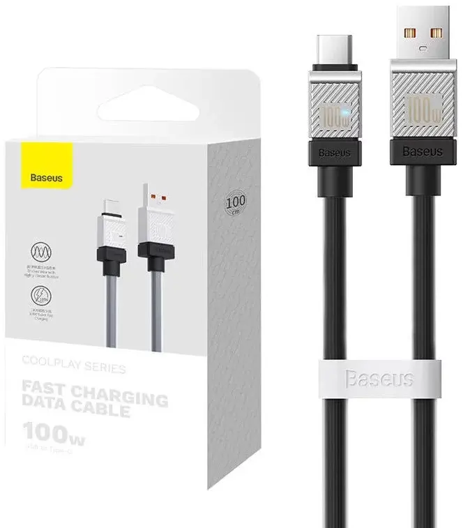 Cablu Baseus Coolplay CAKW000601 USB-C 100W 1m negru